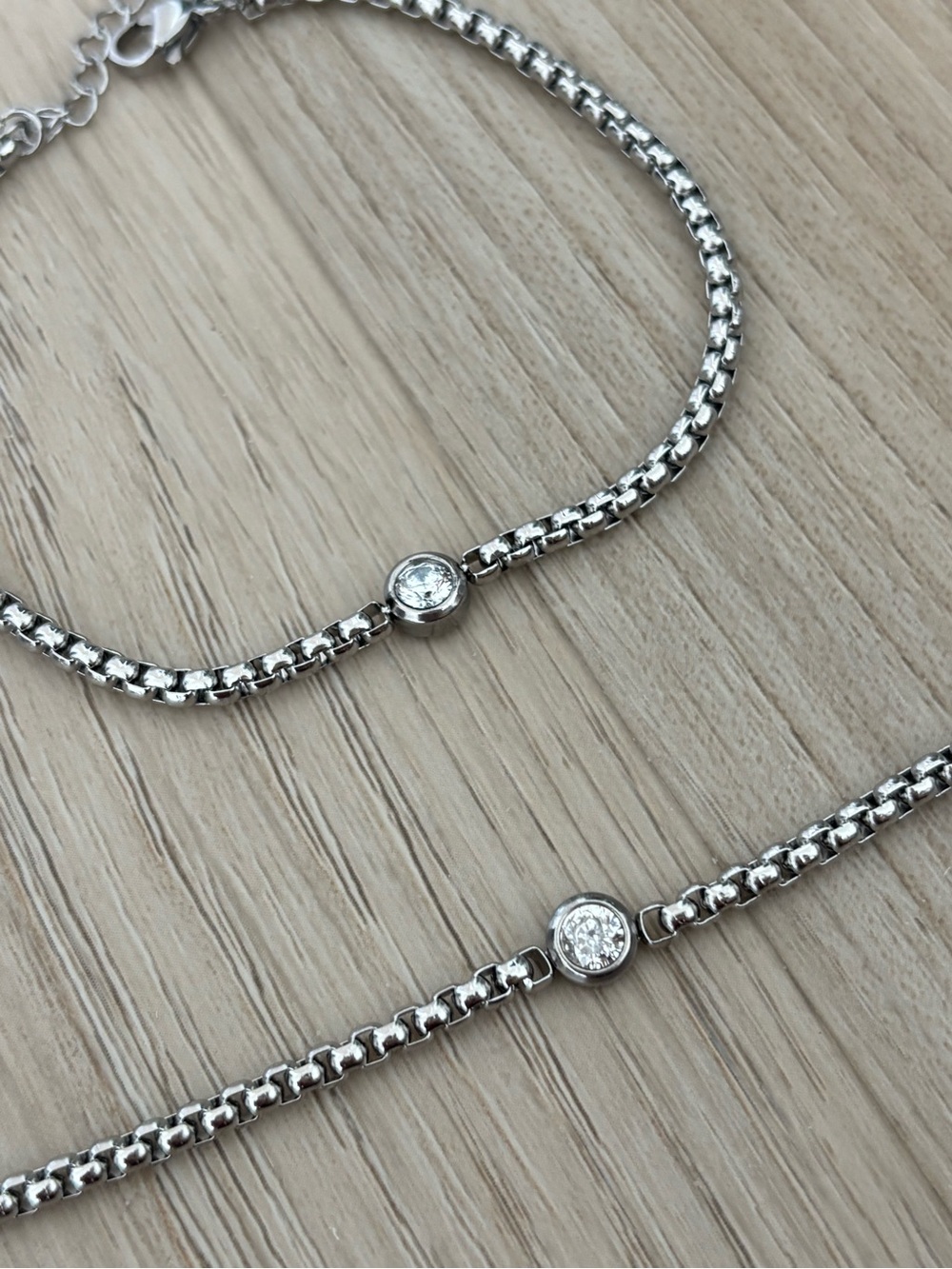 NWOT Venetian Chain Necklace &  Bracelet Set with Crystal Accent